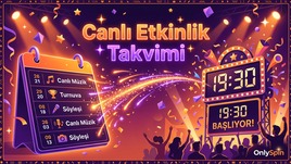 OnlySpin canlı etkinlik takvimi